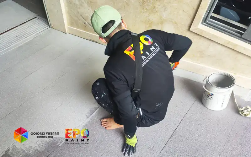 thi công sơn chống trượt