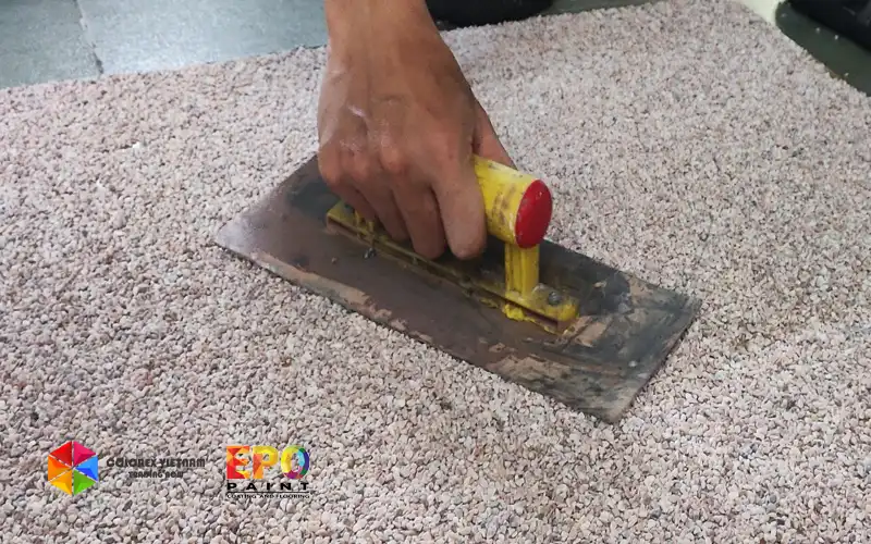 Quy trình thi công sàn sỏi polymer